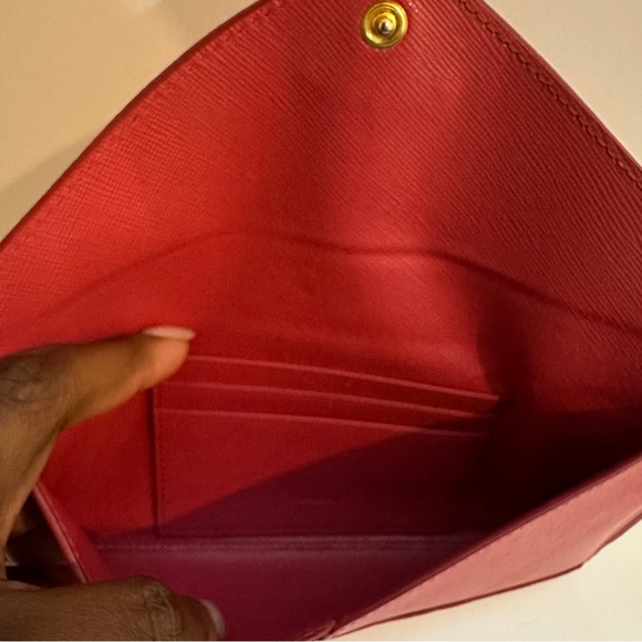 Pink Prada Saffiano Lux Leather Wallet - Picture 8 of 9